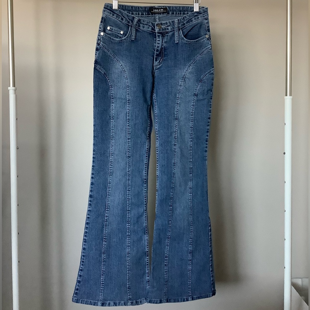 Vintage Mid-Rise Blue Flare Jeans